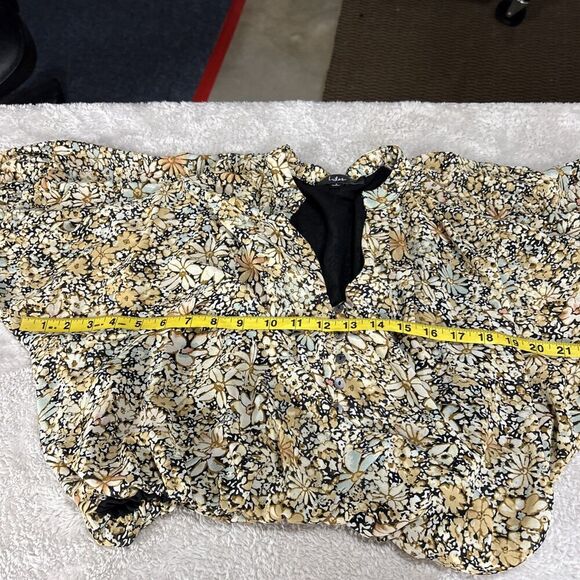 Lulus Season of Blooms Cream Multi Floral Print Size Small Balloon Sleeve - Picture 11 of 14